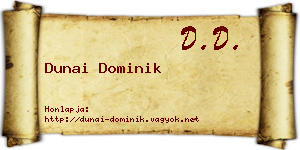 Dunai Dominik névjegykártya
